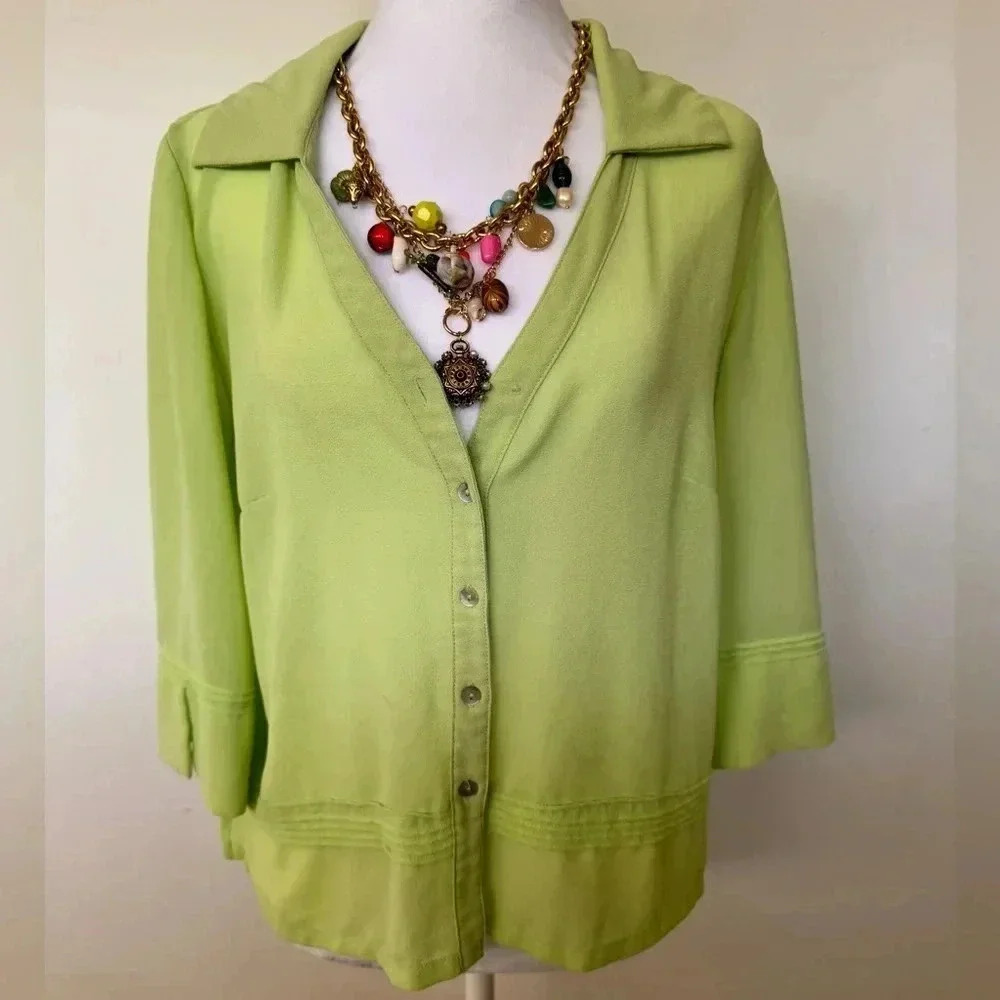 Vintage Lime Green Sheer Blouse